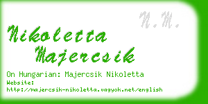 nikoletta majercsik business card